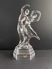 Rock Crystal Ballerina Dancers Couple RCR Royal ITALY ITALIA .24 Leaded 11” Tall