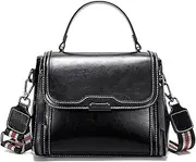 [imeetu] Oil Wax Leather Handbags for Women, Crossbody Bag Removable Shoulder Strap
