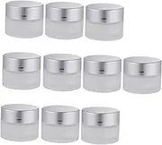Garneck 10pcs Refillable Glass Cream Jars Portable Storage Containers Dome Lids for Travel Cosmetics and Creams Lightweight Design for Easy Use