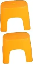 ETHZZLE 2pcs Multifunctional Low Step Stool Compact Plastic Shower and Bathroom Foot Stool for Easy Toilet Training and Shoe Changing