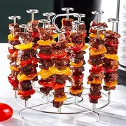 Air Fryer Skewer Stand Compatible with Ninja Foodi 6QT Vertical Skewers Holder with Stand Stainless Steel Air Fryer Accessories Grill