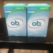 o.b. Applicator Free Fluid-Lock Grooves, Super Fluid Lock Lot Of 2, Qty 40 =80