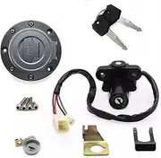 Ignition Barrel Key Switch for YZF R1 2002-2003 2007-2022 R6 2004 2006-2022 FJR1300 2001-2022 FZ6 Ignition Switch Fuel Gas Cap Seat Lock Key Set Motor Ignition Key Switches(B)