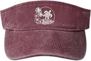 [Yipaidel] Sea Turtle Flower Sun Visor Hats Women Men, Protection Adjustable Baseball Cap for Beach Golf Running Tennis