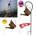 Retro Lights Watering Can Decoration Garden Outdoor Star Shower Solar Powered V$