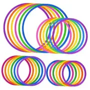 24 Pcs Multicolor Plastic Toss Rings Ring Toss Game Carnival Rings for Speed