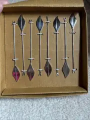 Dainty Leaf Cocktail Picks Martini Olives Appetizers Cheese Fruit (set of 8)