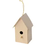Group of 12 Unfinished Paper Mache 3-1/2" Birdhouse Ornaments