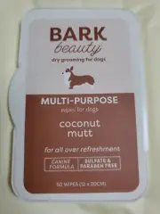 Bark Beauty Multi-Purpose Dog Wipes, 50 Count Wipes Coconut Mutt Scent