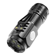 New Ultra Powerful Flashlight 3 Core LED Mini Tactical Flashlight USB Rechargeable High Power LED Torch With Magnet Hand Lamp Black