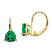 14k Yellow Gold 7mm Trillion Mount St. Helens Leverback Earrings
