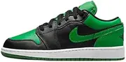[Nike] Youth Air Jordan 1 Low GS 553560 065 Size 4.5y Black/Black-lucky Green-white,4.5 Big Kid