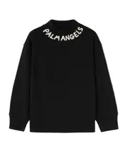 Palm Angels Kids Logo Printed Drop Shoulder Sweatshirt 8Y,10Y black