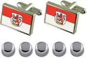 [Select Gifts] Shirt Dress Studs Wuppertal City Germany Flag Cufflinks