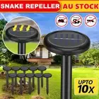 10x Solar Snake Repeller Ultrasonic Mole Mice Pest Rodent Rat Repellent Replaces