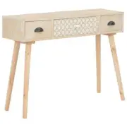 Pine Wood Console Table Retro Hallway Entry Side Wooden Display Desk Drawers