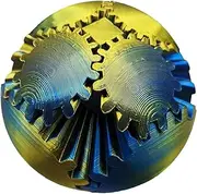 Gear Ball Toy,Gear Ball Spin Ball | Gear Sphere Gear Ball Printed, Engaging Activity Gear Ball for Adults & Kids Ages 6