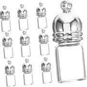 Gatuida 10Pcs Mini Glass Bottles with Caps Decorative Small Jars for DIY Crafts Wish Jars for Weddings Parties Vintage Memory Keepsakes