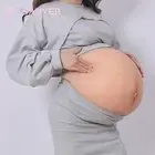 Roanyer Silicone Twins Fake Pregnant Belly with Stretch Marks for Cosplay