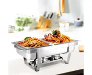 Emajin 9L Bain Marie Chafing Dish 4.5Lx2 Stainless Steel Buffet Food Stackable