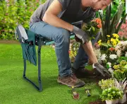 2 In1 Garden Seat Kneeler Foldable with 2 Tool Pouch Home Outdoor Bench Knee Pad
