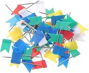 Happyyami 100Pcs Flag Push Pins for World Map Pin Board Cork Tacks for Photos Notes and Marking Locations Reusable Thumbtacks with Points
