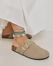 [Karyn In LA] Karyn In LA Girls' Andromeda Anklet Pack in Dark Chocolate/Turquoise One Size Dark Chocolate/Turquoise