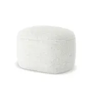 Toni 55cm Bouclé Ottoman - Cream White Cream White