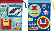 Skater KB63W-A Children's Lunch Box, Cup Bag, 2 Piece Set, 5.9 x 7.9 inches (15 x 20 cm), Drawstring Lunch Bag, Made in Japan, Plarail for Boys