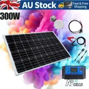 12V 300W Solar Panel Complete Kit Mono Home Caravan Camping Power Charge Battery