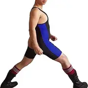 [BLEXX] Gay Wrestling Singlet -Man One Piece Open Crotch Open Button Custom Sexy Weight Lifting Gym Outfit
