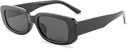[RJSQAQE] Women Rectangle Sunglasses, Fashion Square Sunglasses for Men, Vintage Acrylic Square Sunglasses Eyewear