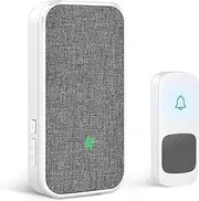 Wireless Doorbell, Remote Door Bell Ringer Wireless Long Range 400m with Fabric Finish, Coolqiya Portable Wireless Door Bells with 1pc Waterproof Ringer Button and 1pc Plug-in Doorbell Chime