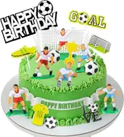 19 PCS Soccer Cake Topper Decorations - Soccer Ball Player Theme Cake Toppers