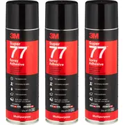 3 Pack 3M Super 77 Multi-Purpose Adhesive Glue Spray Can 374G BULK
