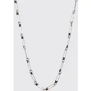Mens Gun Metal Safety Pin Chain Necklace In Gunmetal