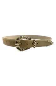 Petit Moments Modern Rodeo Faux Leather Belt in Sand Suede/Gold at Nordstrom, Size Medium