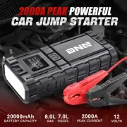 2000A Peak Portable Car Jump Starter Booster Power Bank Battery Charger Black