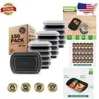 38 oz Meal Prep Bento Boxes - 150 Pack Stackable Containers for Portion Control