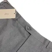 Brioni NWT Dress Pants Size 56 40 US In Solid Gray 100% Flannel Wool