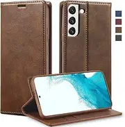 [GoshukunTech] Wallet Case for Galaxy S21 FE,for Samsung Galaxy S21 FE 5G Leather Flip Case with RFID Blocking Card Holders Stand Feature Cash Pocket Magnetic Cover[Brown]