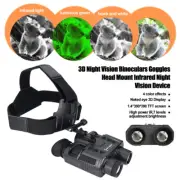 3D Night Vision Binoculars Infrared Digital Head Mount Goggles Hunting NV8000