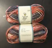 Yarn Bee Soft and Sleek 2 Yarn Skein Lot Blushy
