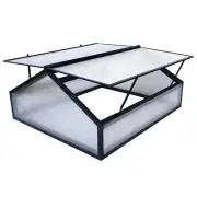 Augaden Aluminum Cold Frame Mini Greenhouse with Double Roof UV Protection Black