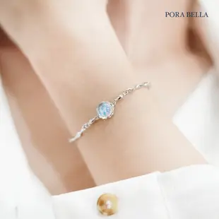 <Porabella>925純銀藍色月光石手鍊 仲夏夜之夢水晶手鍊 人魚的眼淚 招財開運必備手鍊 Bracelet