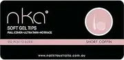Nka Soft Gel Nail Tips, Press on Nails, Full Cover, Ultra Thin, No Trace, Pre Buffed, Durable Gel, 12 Sizes-Short Coffin (Clear, 552)