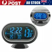 Car LCD Digital Thermometer Voltmeter Monitor Alarm Clock Cigarette Lighter 12V