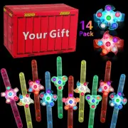 BSTDECOR 14 Pack LED Light Up Fidget Spinner Bracelets, Party Favors for Kids...