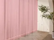 2 Sheer Voile Curtains 544cm wide 230cm drop+30 Hooks Pinch Pleat New Pink