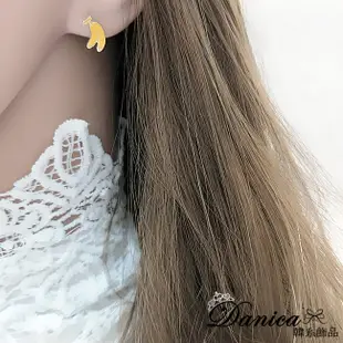 925銀針 夾式耳環 韓國創意可愛草莓牛奶香蕉牛奶不對稱耳環 K93406 台灣現貨Danica 韓系飾品